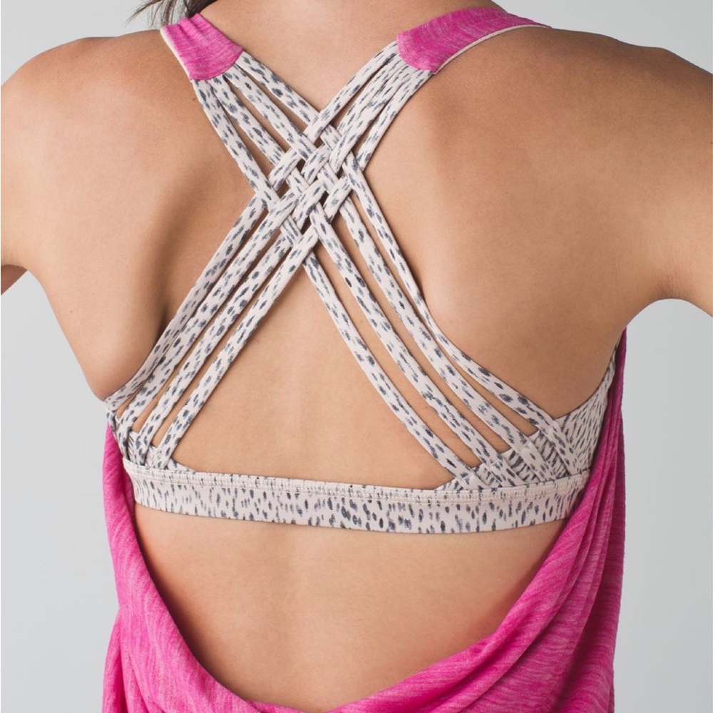 Lululemon Wild Tank Heathered Jewelled Magenta / Dottie Dash White Black